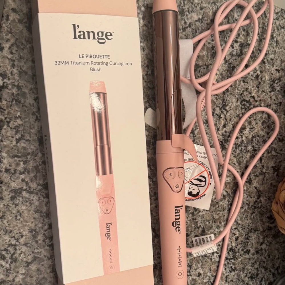 l'ange Blush Pink 32mm Titanium Rotating Curling Iron
